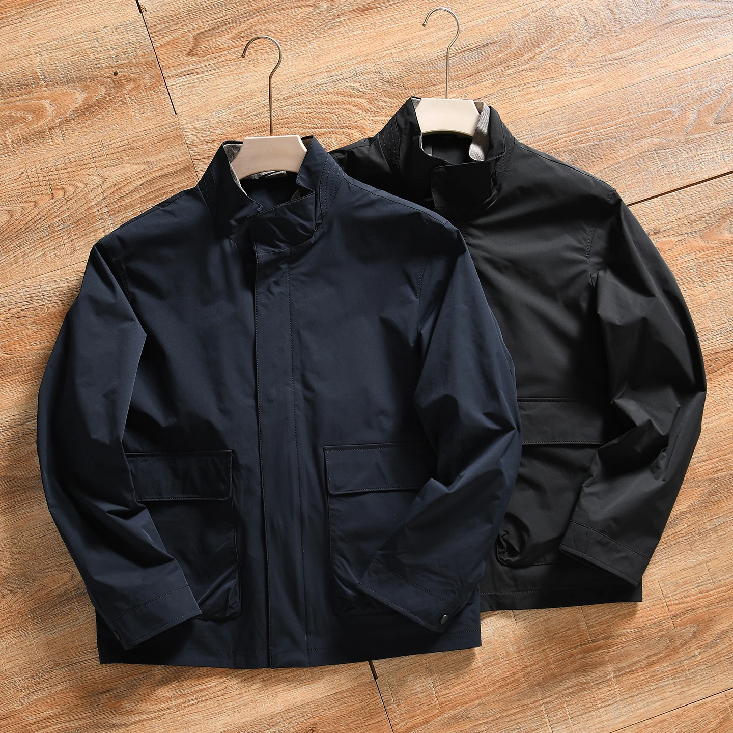 Italian Style 16W Fitted Stand Collar Hunting Jacket Men's Autumn Casual Waterproof Tailoring Fashionable Polyester/Nylon Com...