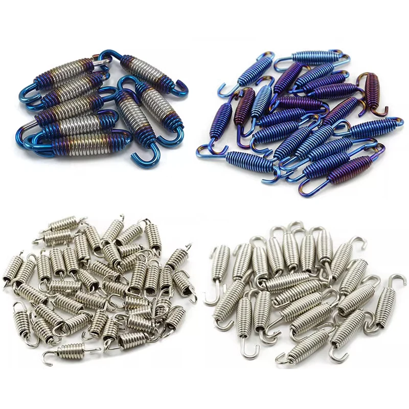 Universal 2 PCS Motorcycle Exhaust Spring Hooks Stainless Steel Exhaust Front Middle Link Pipe Rotatable Metal Springs