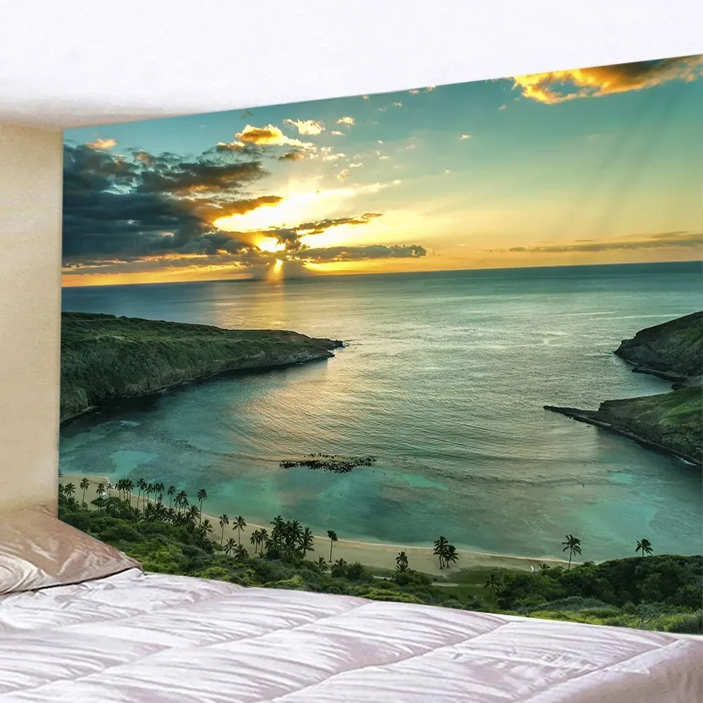 Spiaggia tramonto modello arazzo dormitorio appeso a parete panno decorazione della casa camera da letto soggiorno sfondo panno 230x180 cm