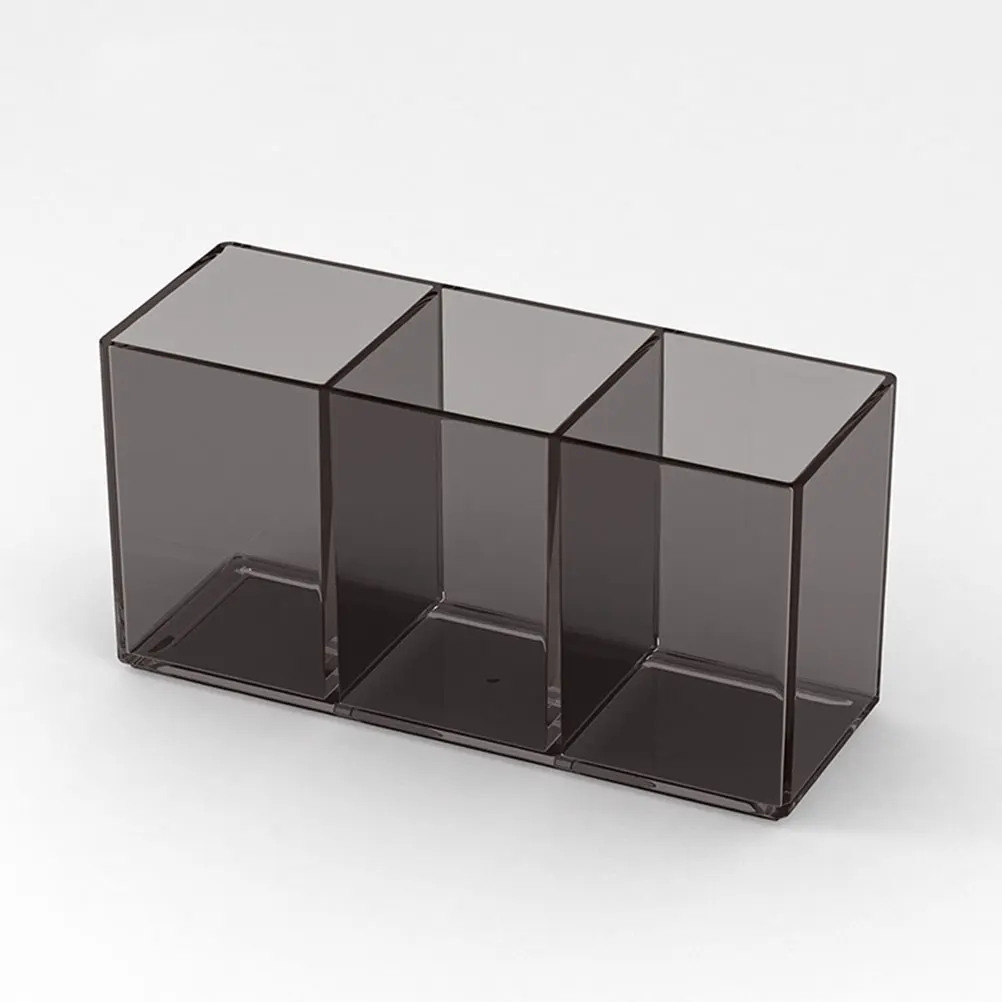 

2 Pcs Pen Storage Box Desktop Holder Pencil Brush Acrylic Countertop Student Holders