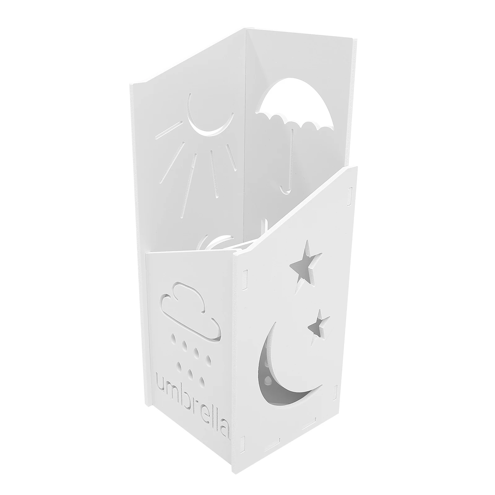 

PVC Wood Plastic Board Umbrella Stand Storage Rack for Entryway Hallway Water Resistant Long Folding Umbrella Holder
