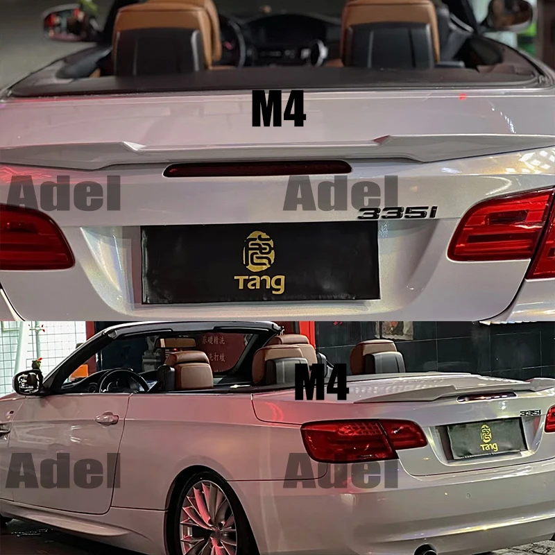 Do BMW 3 serii E93 2006-2013 M4 PSM MP części modyfikacja samochodu z włókna węglowego, pokrywa bagażnika spoiler