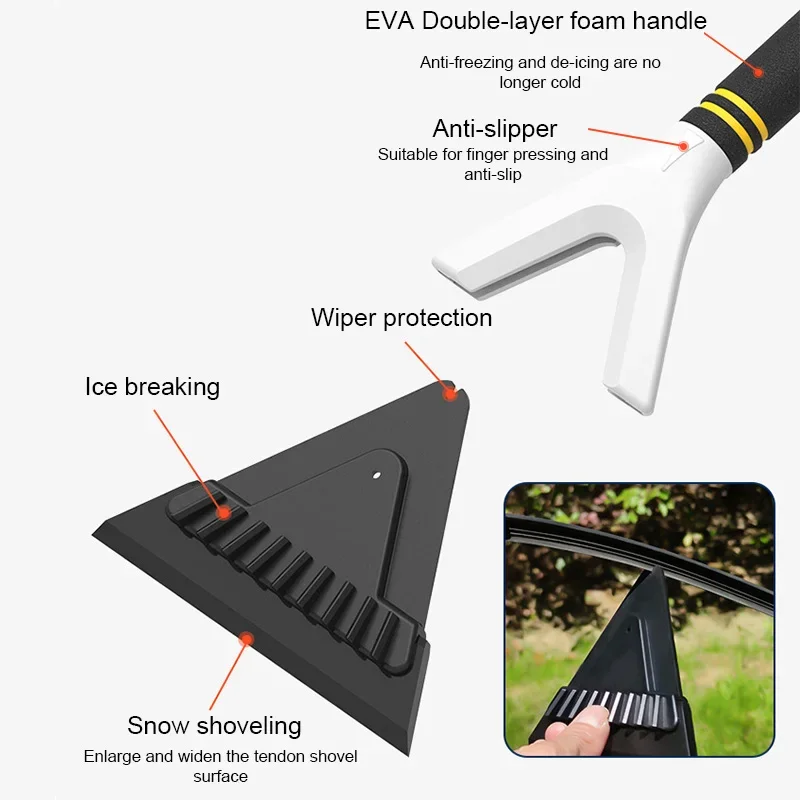 Logo Customized ABS EVA Foam Tendon Shovel Head Non-slip Snow Removal Ice And Snow Shovel Ice Scrapers For Car Truck Windshield