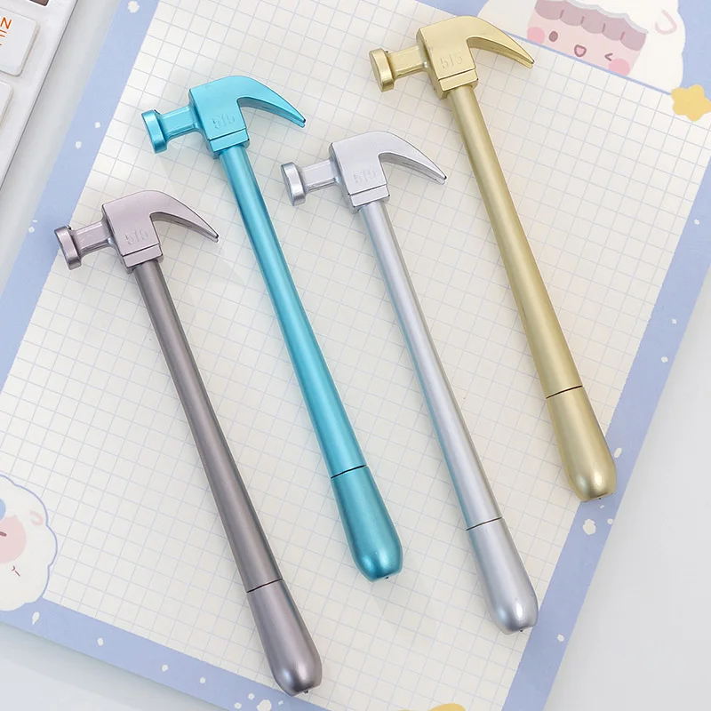 Ellen Brook 1 PCS Gel Pen Metallic Hammer Tools Stationery Creative Simulation School Office Supplies Cute Kawaii Funny Gift