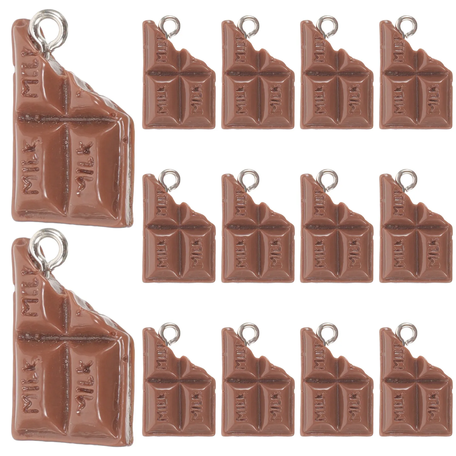 

20pcs Chocolate Pendant Keychain Charm Resin DIY Jewelry Necklace Pendants Supplies Realistic Vintage Accessories