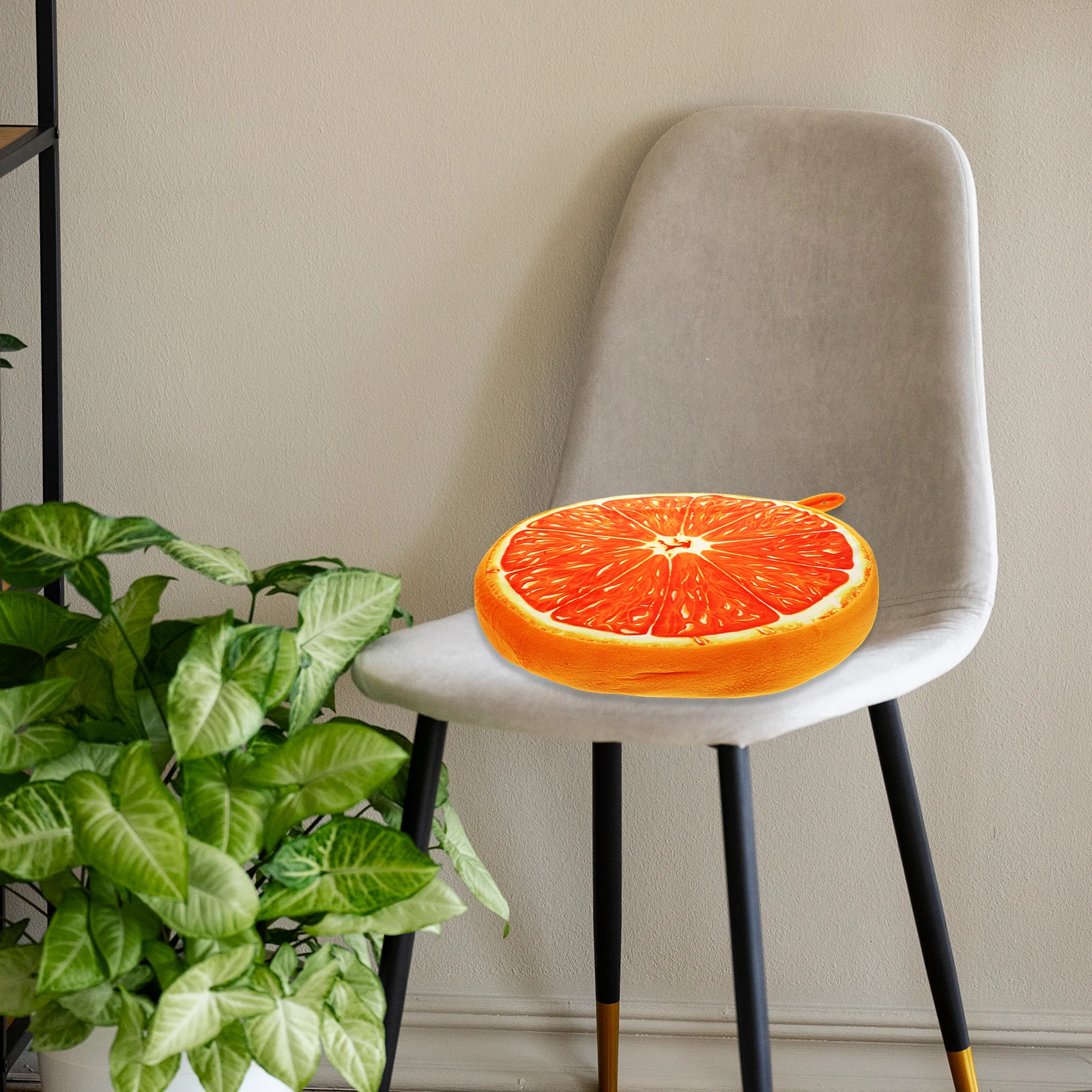 

33Cm 3D Fresh Fruit Print Orange Pillow Soft Seat Cushion For Office Chair Floor Mat Machine Washable Fruit Cushion