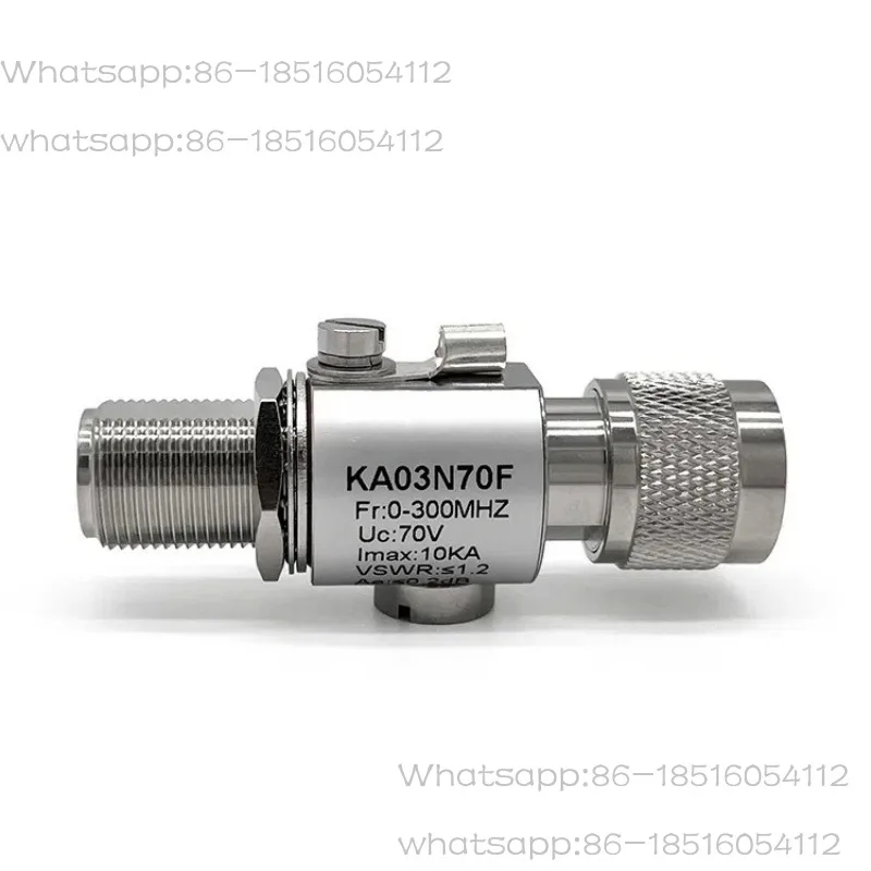 KA03N70F Antenna Feeder Lightning Arrester N-JK Head RF Coaxial Connector 500W Feeder Lightning Arrester 0-300MHz