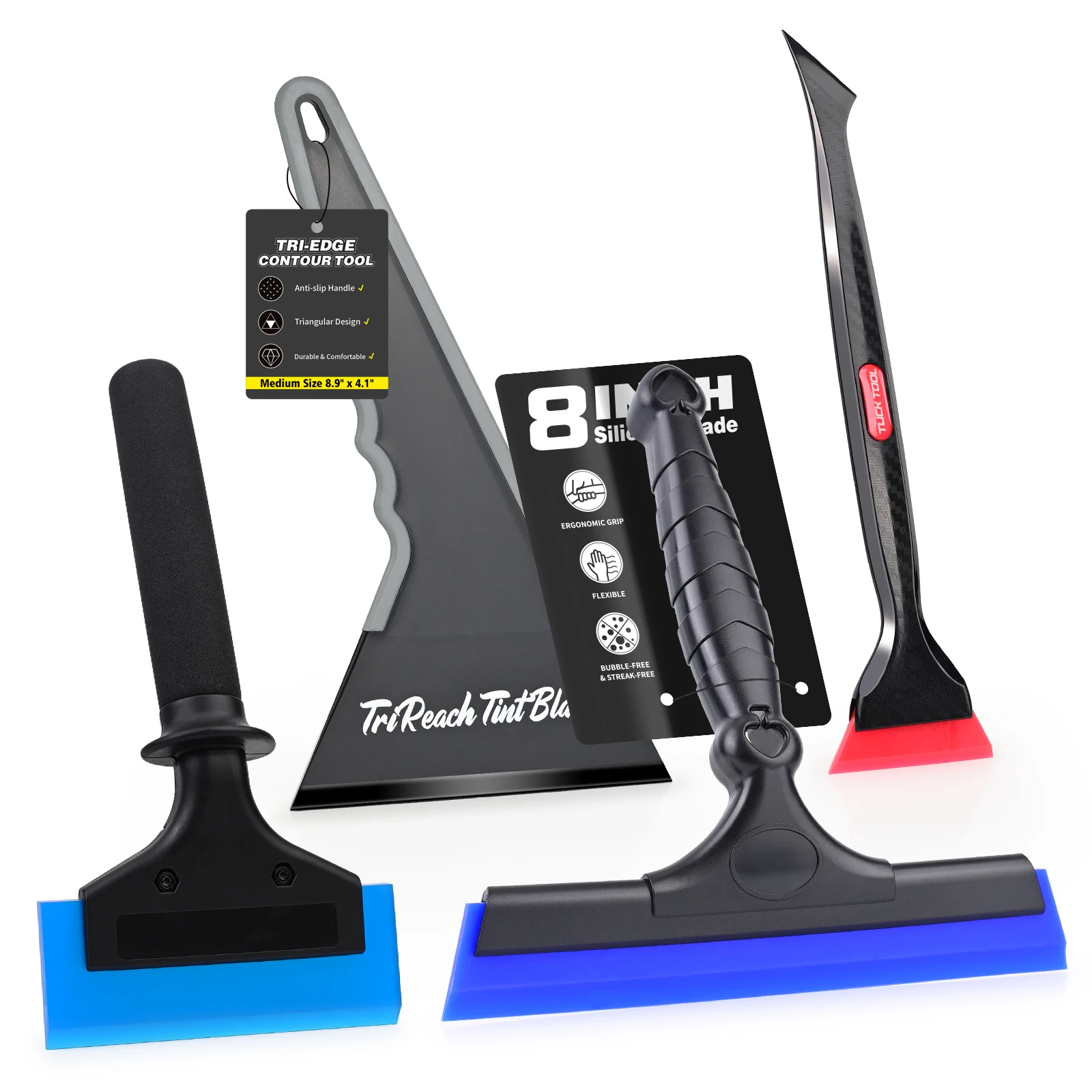 EHDIS 2/4Pcs/Set Car Tint Film Applicator Squeegee Professional Car Window Tinting Tool Glass Cleaning Water Wiper Scraper