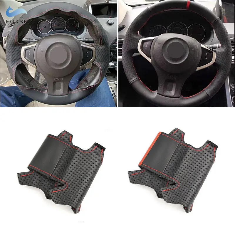

Hand Braids on Steering Wheel For Renault Samsung QM5 2007-2014 Koleos 2008-2016 Car Interior Steering Wheel Cover Leather Trim