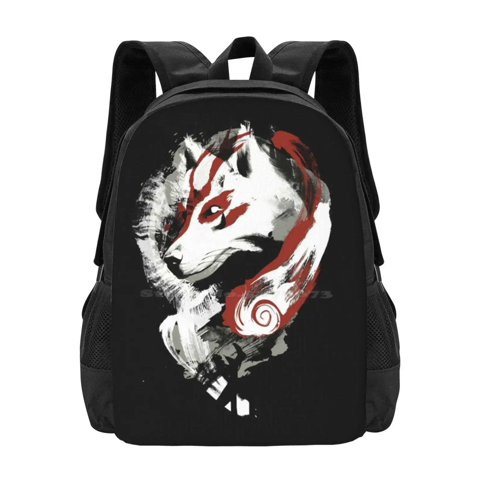 Wolf Hot Sale Schoolbag Backpack Fashion Bags Jimiyo Cool Women Retro Painterly Okami Amaterasu