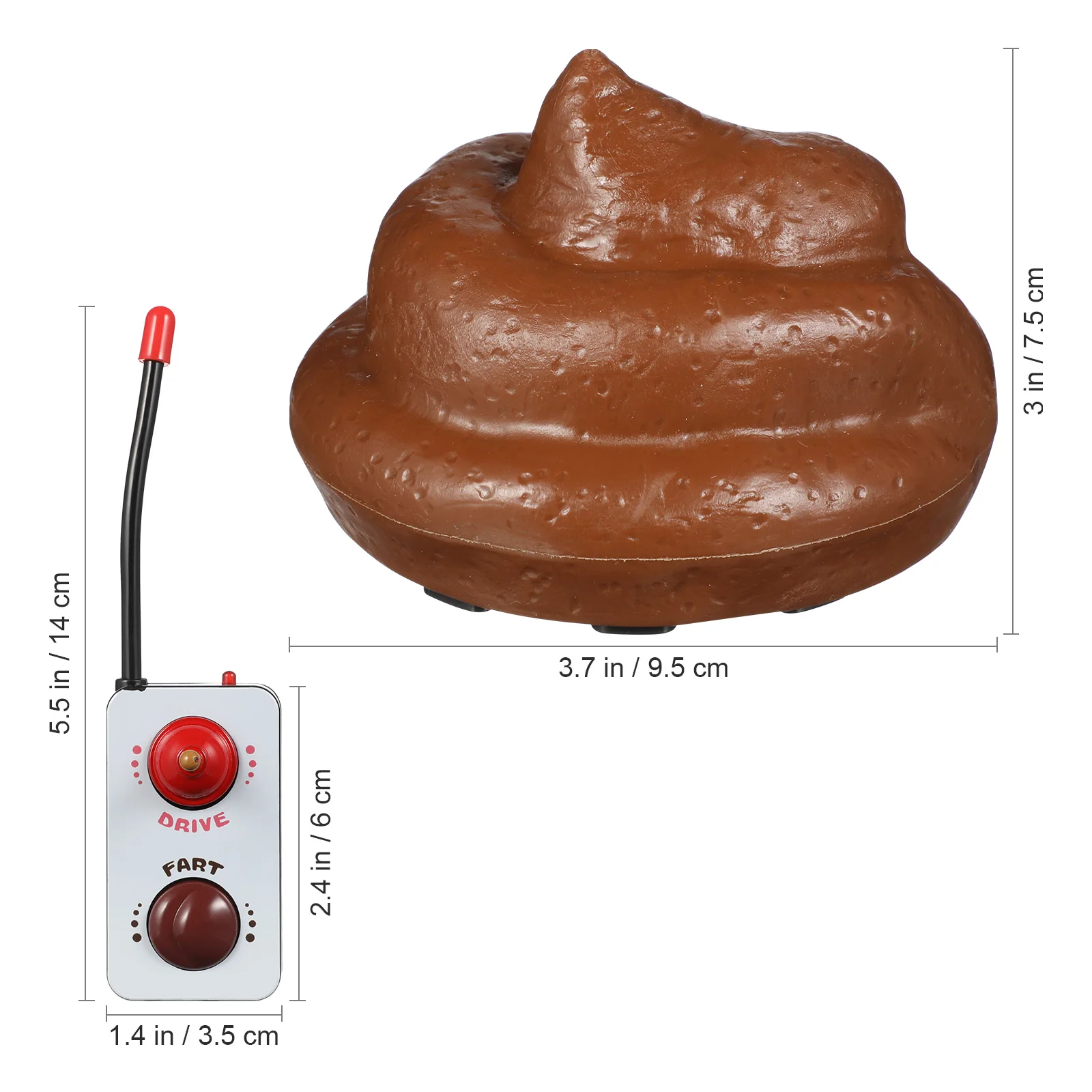 1PC Kids Funny Remote Control Poop Evil Simulation Poo Movable Prank Trick Remote Control Poop for Halloween Party April