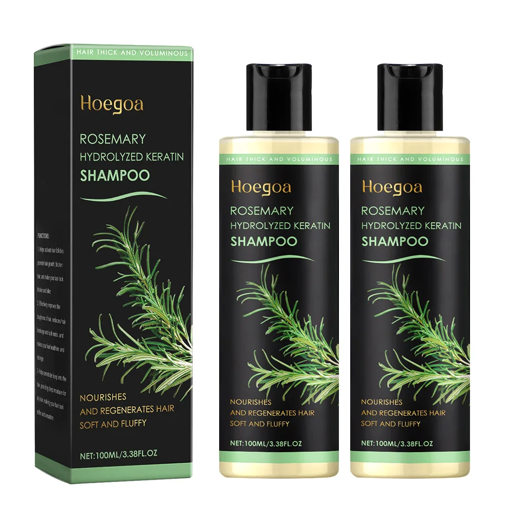 Rosemary Hydrolyzed Keratin Shampoo Deep Nourishing Moisturizing Repair Dry Frizzy Damaged Scalp Cleaning Hair Growth Shampoo