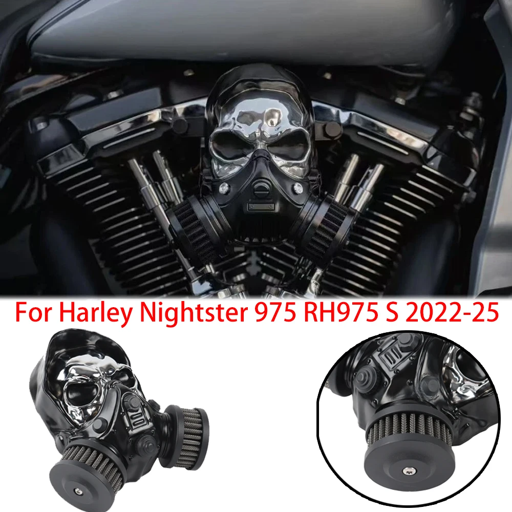 

Harley Nightster 975 RH975 S Skull High-Flow Air Intake Kit Air Cleaner Filter System Motorcycle Accessories 2022-2025