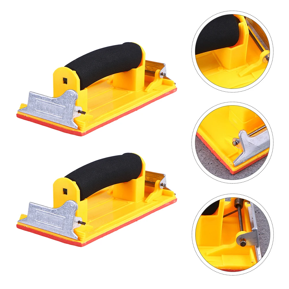 

2pcs Sandpaper Holder Plastic Grinding Tool Ergonomic Handle Skidproof Lightweight Wall Wood Metalpolishing Sanding Hand Sand