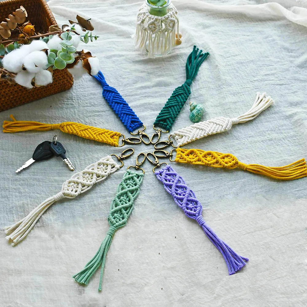 New arrival macrame handmade key chain decoration chain for key