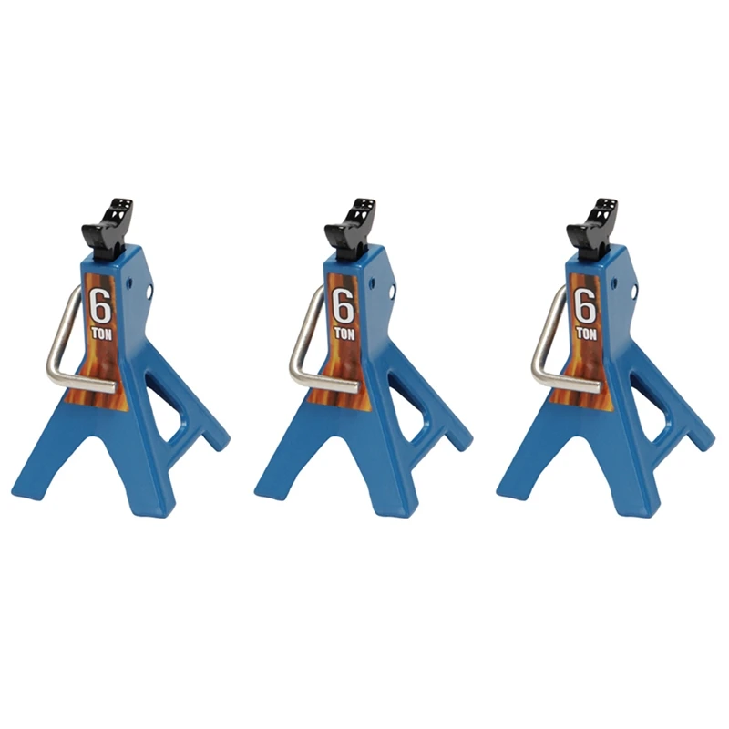 

3X металлические подставки для домкрата, 6 тонн, регулируемая по высоте для 1/10 RC гусеничного грузовика, автомобиля Trx4 SCX10, имитация альпинистских транспортных средств-синий