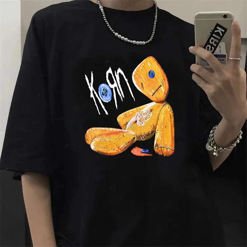 korn clothing men white t shirt japanese graphic anime manga t-shirt tshirt vintage anime