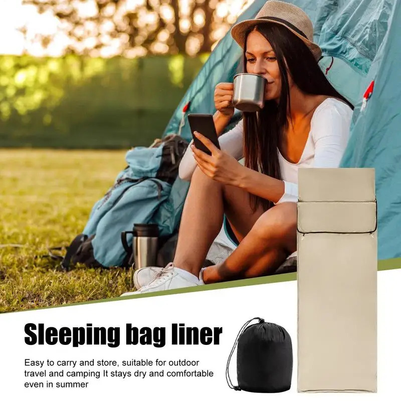 

Cold Weather Sleeping Bag Liner Breathable Resting Sack For Outdoors Skin-Friendly Envelope Type Sleeping Bag For Camping Hiking