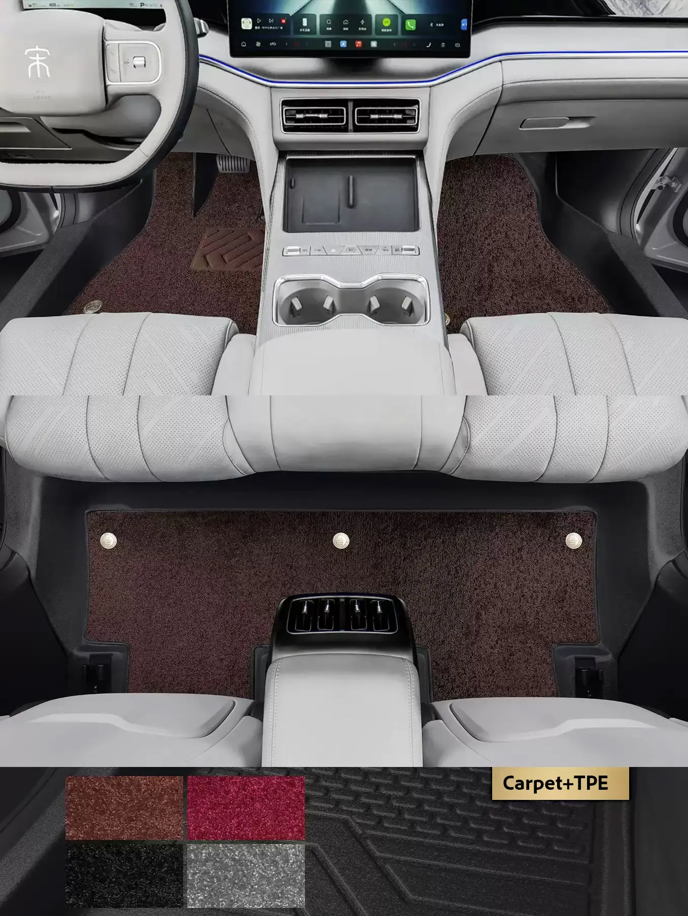 Left-Hand Drive Car Custom Fit Floor Mat For BYD SONG Ultra DM-i EV 2026 Full-surrounded Waterproof All-Weather Floor Liner
