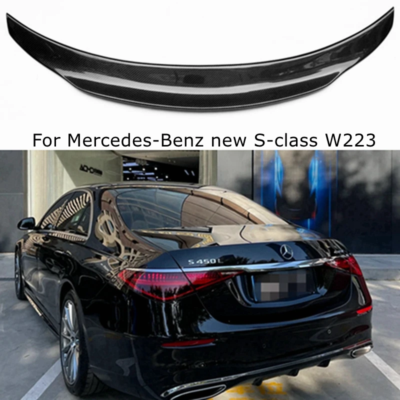 

For Mercedes-Benz new S-class W223 S480 S500 S680 2021 - UP PSM Style Carbon Fiber Rear Trunk Spoiler Wing