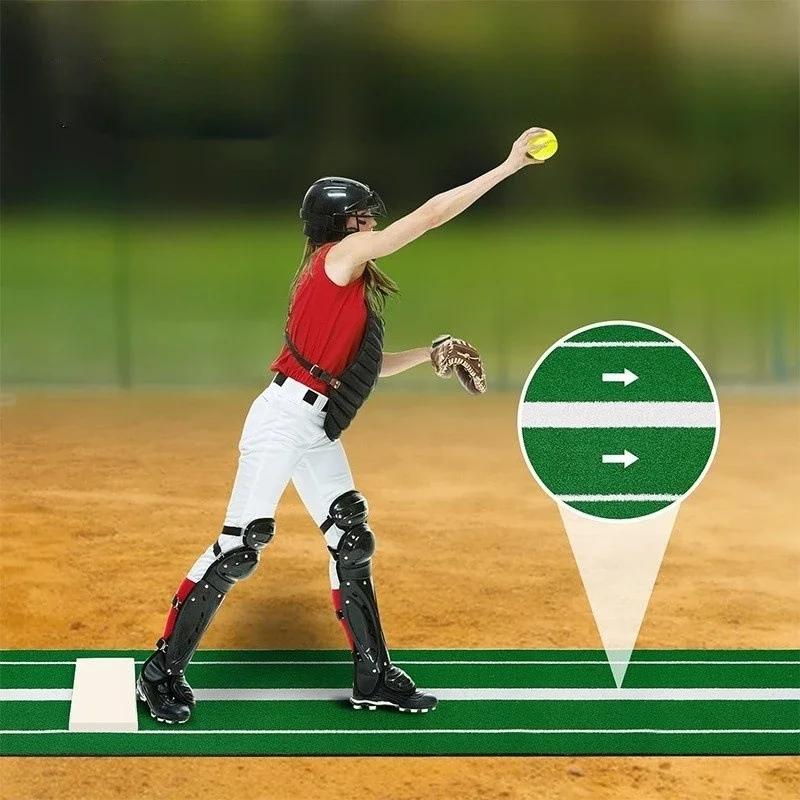 

Portable non-slip softball pitching baseball mat, rubber sheet pitcher batting softball batting mat