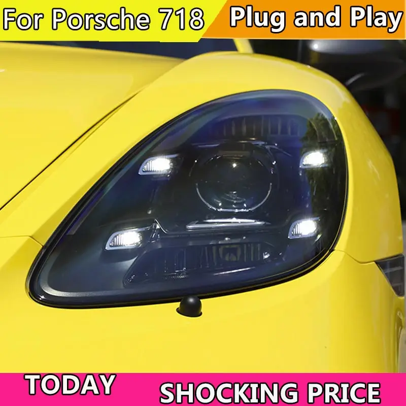 

LED Lights for Porsche 718 cayman LED Headlight 2016-2023 cayman boxster Head Lamp Drl Projector Lens Automotive Accessories