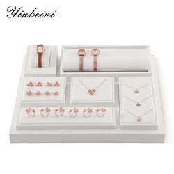YinBeiNi Ring Necklace Earrings Bracelet Storage Stand PU Leather Jewel Accerssories Display Set Pendant Watch Organizer TT005