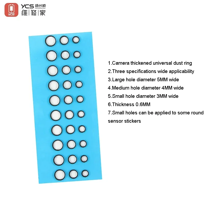YCS 5mm/4mm/3mm Inner Diameter Dust-proof Sticker Sponge Ring for Mobile Phone Front Camera Dustproof Sponge Foam Ring