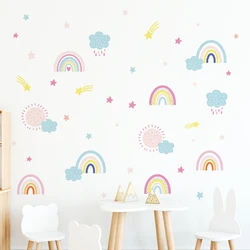 Cartoon Cute Cloud Rainbow Wall Stickers Kids Room Wall Art Decoration for Bedroom Girl Gift Home Decore Living Room Wall Decals