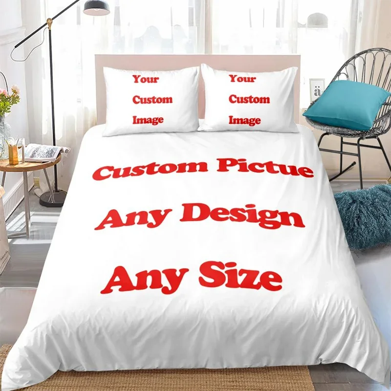 Conjunto de cama personalizado impresso em 3D, capa de edredom personalizada de microfibra com fronhas, tamanho duplo, queen, king, qualquer tamanho da imagem