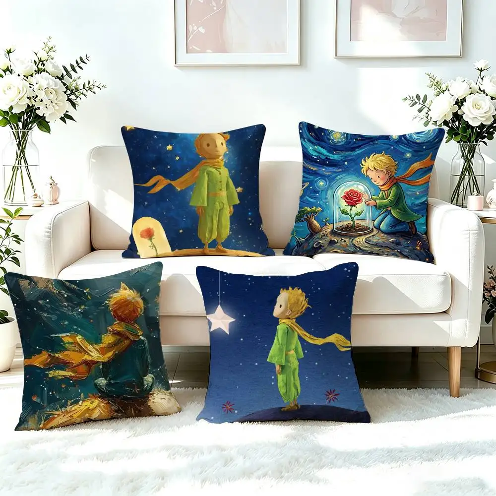 Classic L-Little P-Prince-p  Pillow Case Square Double-Sided Sofa Cushion Cover Bedroom Bedside Pillow
