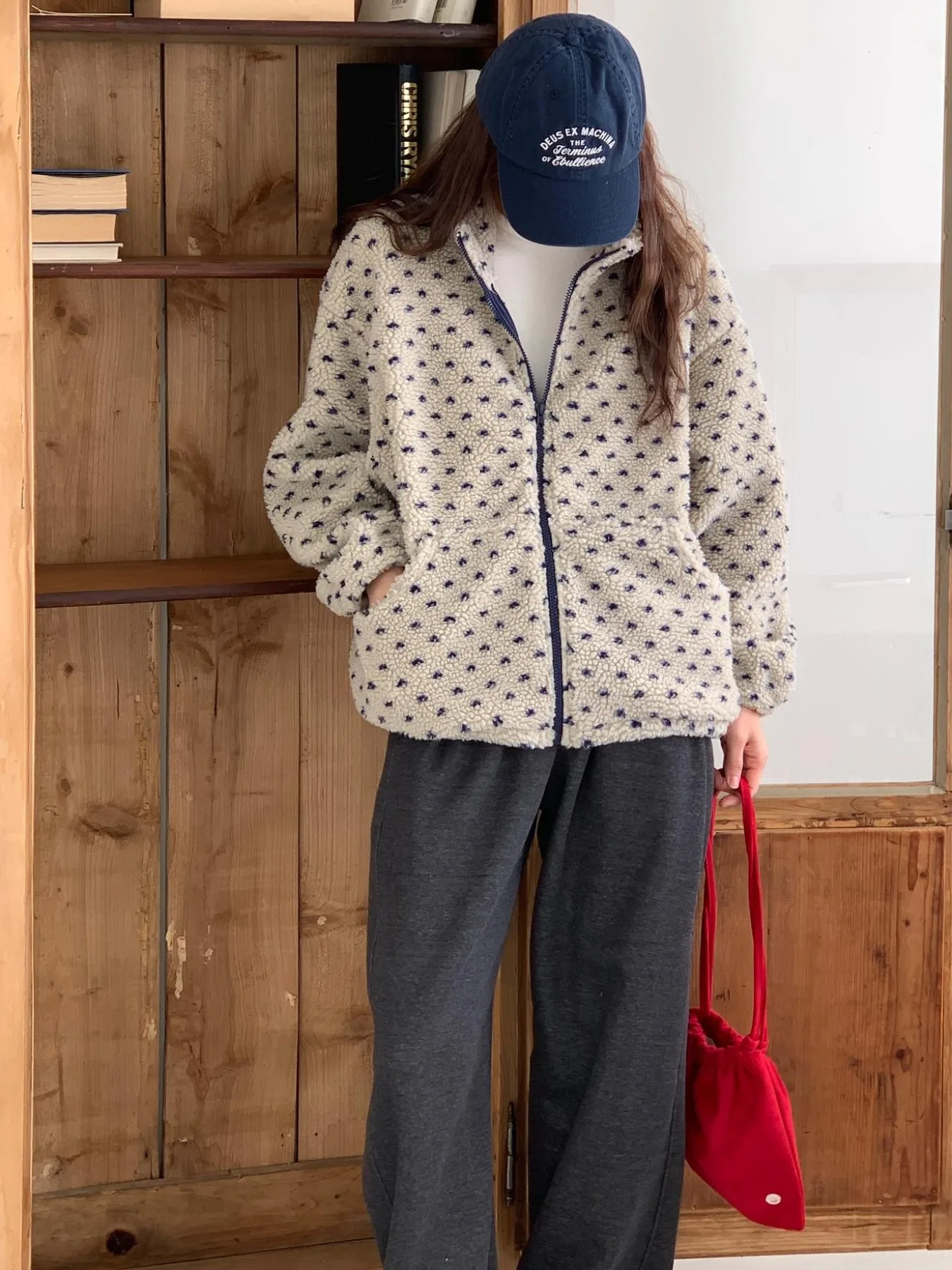 Chic ort pele de cordeiro jaet feminino solto confortável quente versátil retro sle commute puro e-commerce primavera outono inverno