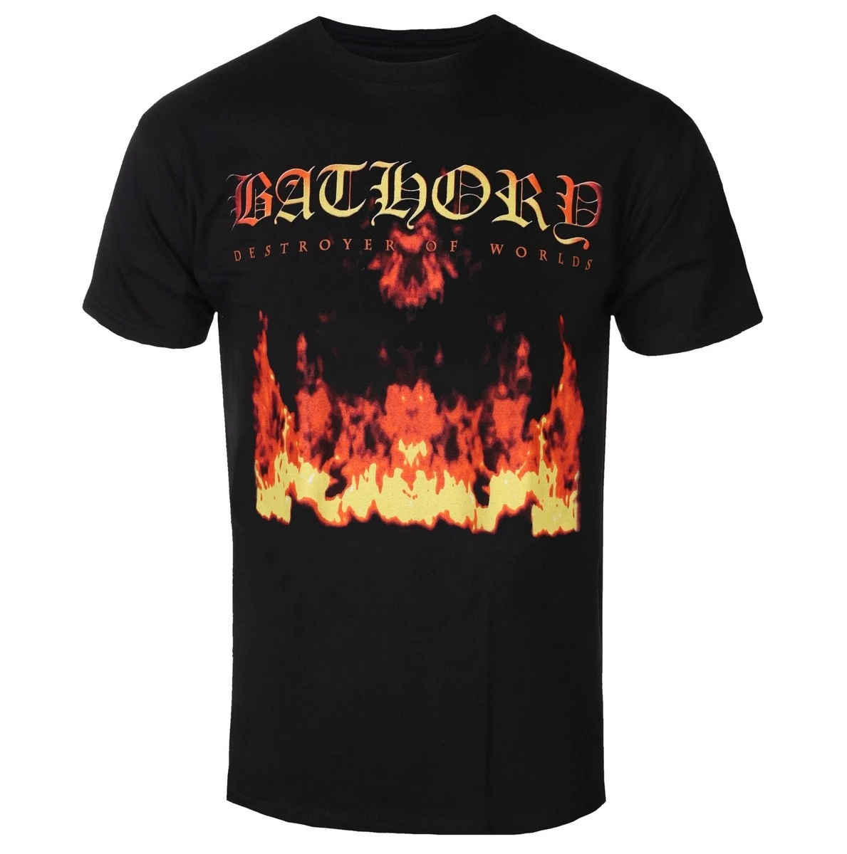 

BATHORY DESTROYER OF WORLDS Pattern Print Summer Luxury Brand Pure Cotton Men's and Women's T-shirt Short Sleeve