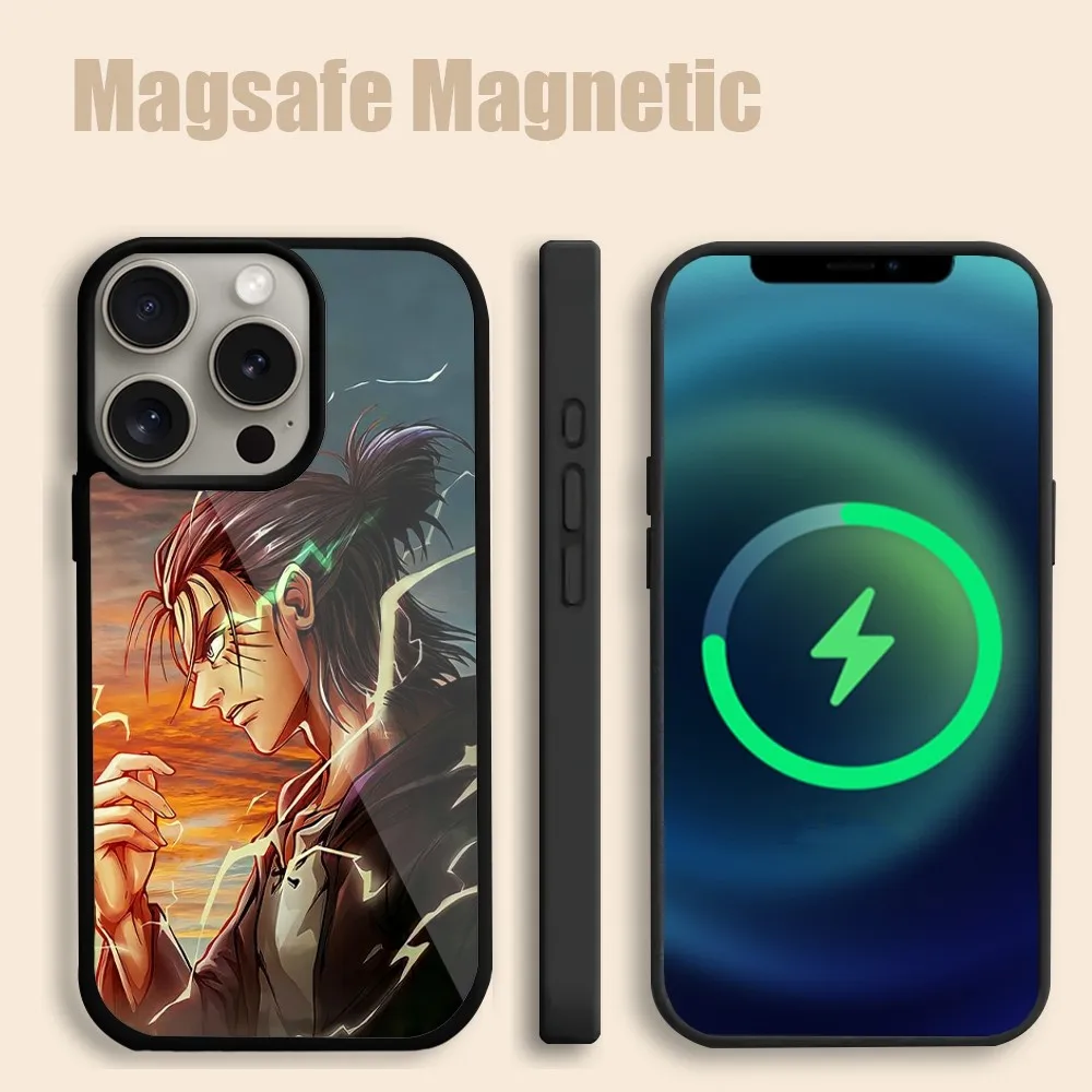 BiliBili Anime Allen Attack on Titan Phone Case For iPhone 15 14 13 12 11 Pro Max Plus Magsafe Magnetic Wireless Charging Cover