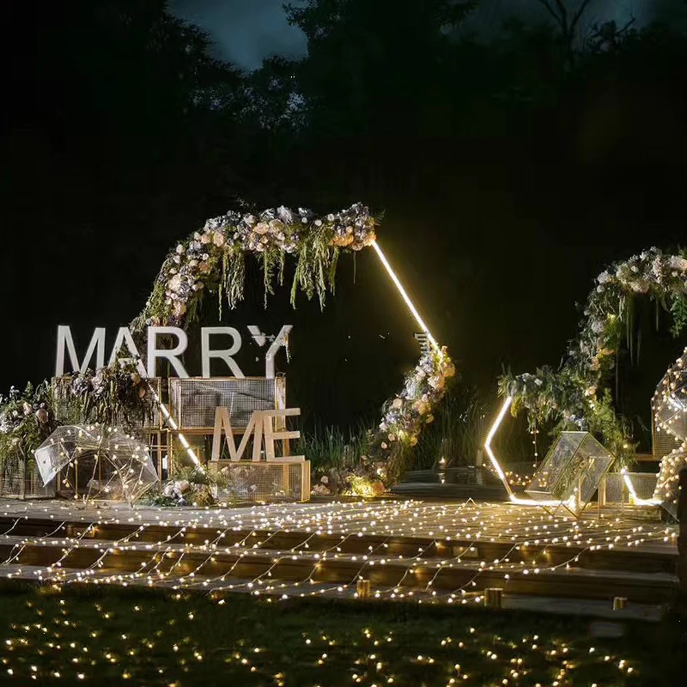 Arche de Mariage à Ballons de 2m, Cadre Floral, Support de Fond, Décoration de Lieu, Décor de ixd'Anniversaire