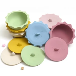 1PCS Baby Silicone Suction Bowl BPA Free Cartoon Shape Food Tray Dishes Plate Child Feeding Non-Slip Tableware Baby Accessories