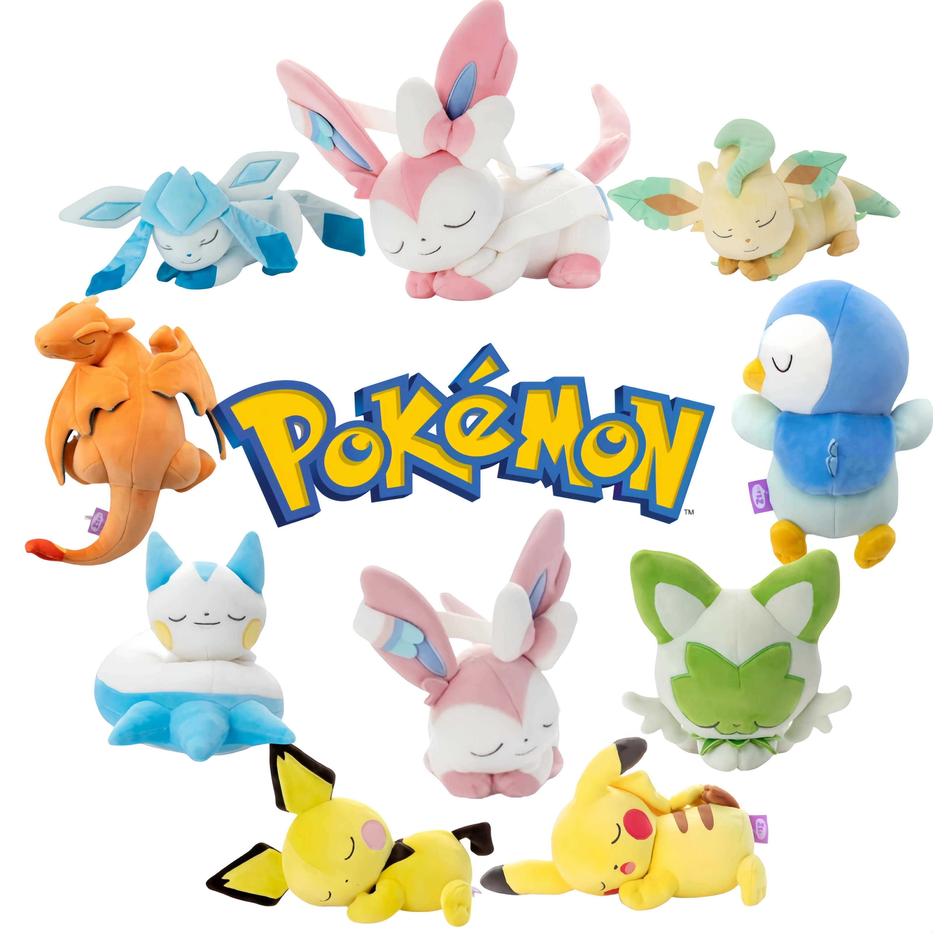 

Серия Pokemon Sleeping Eevee Evolution Glaceon Leafeon Sylveon Doll Gengar Plush Pikachu Sprigatito Pochirisu Charizard Plush