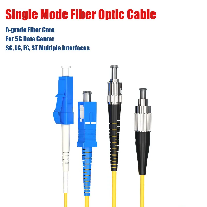 10pcs Single Mode Fiber Optical Cable SC To FC  LC Tail Fiber Extension Single Pin Dual Pin ST Jumper Fiber Line Network Grade