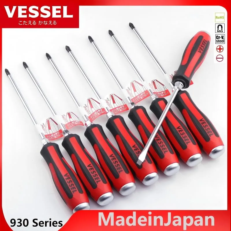 

Магнитная ударная отвертка серии VESSEL 930 — 1 шт., крестообразный/шлицевой шлицевой — проникающий MEGADORA, японские ручные инструменты