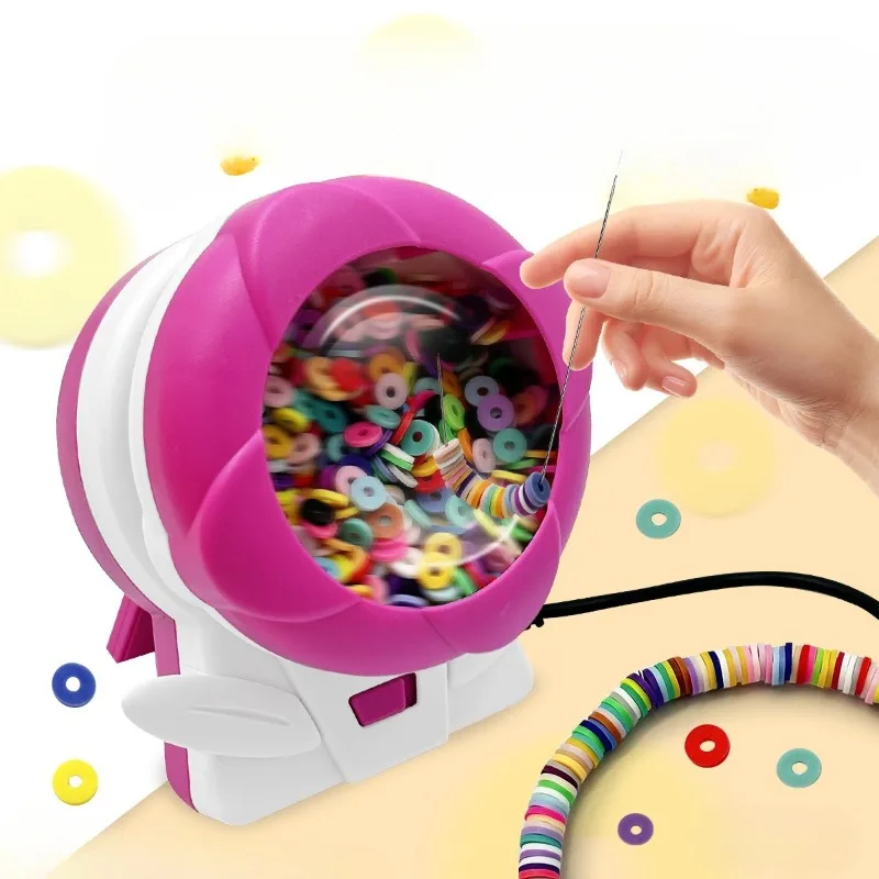 

1Pc Automatic Beading Machine Plastic DIY Bead Stringer for Seed Beads Soft Clay Electric Beading Tool Safety