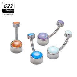 Belly Piercing Button Rings G23 Titanium Astm F136 14g Body Jewelry Internally Threaded Navel Ring Zirconia Earrings Zircon