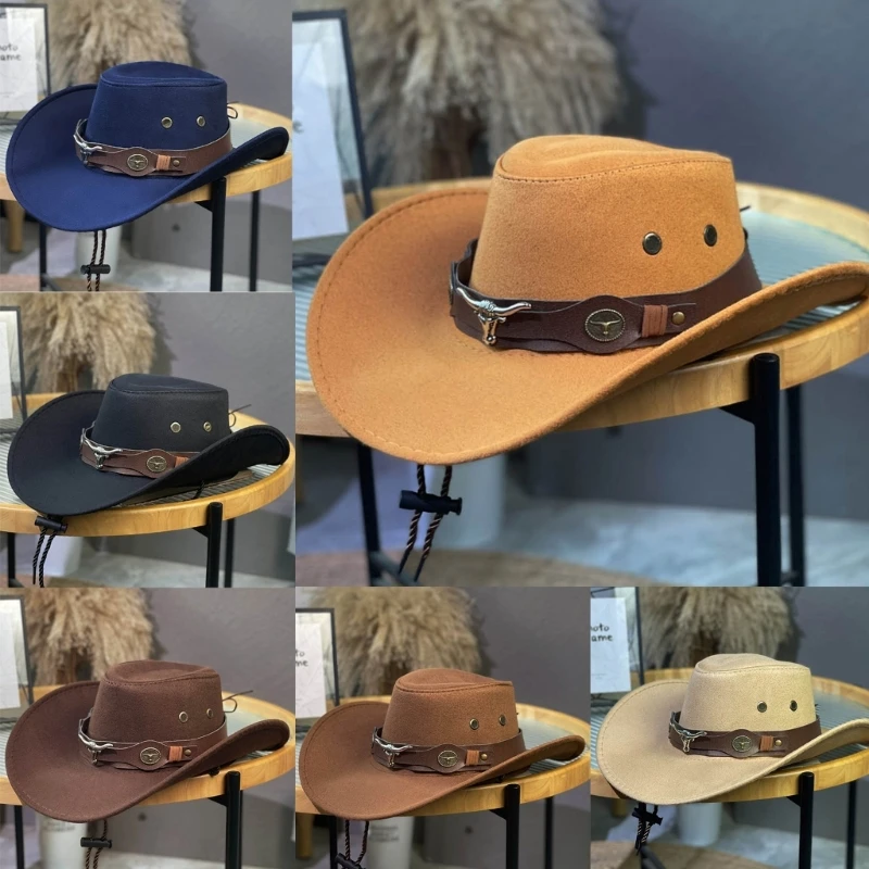 Western Cowboy Hat Breathable Cowboy Hat Unisex Photo Props Versatile Mountaineering Hat Handmade Cowgirl Hat Drop Shipping