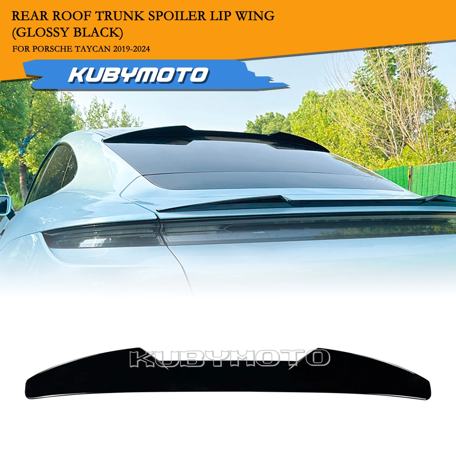 

Carbon Fiber Look/Gloss Black Rear Trunk Lid Roof Spoiler Wing Lip Tail Tailgate Upper Splitter For Porsche Taycan 2019-2026