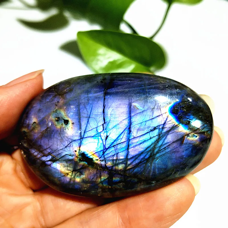 Natural Stones Labrador Palm Stone Spiritual Meditation Healing Yoga Exercise Feng Shui Crystal Room Ornaments - Image 6