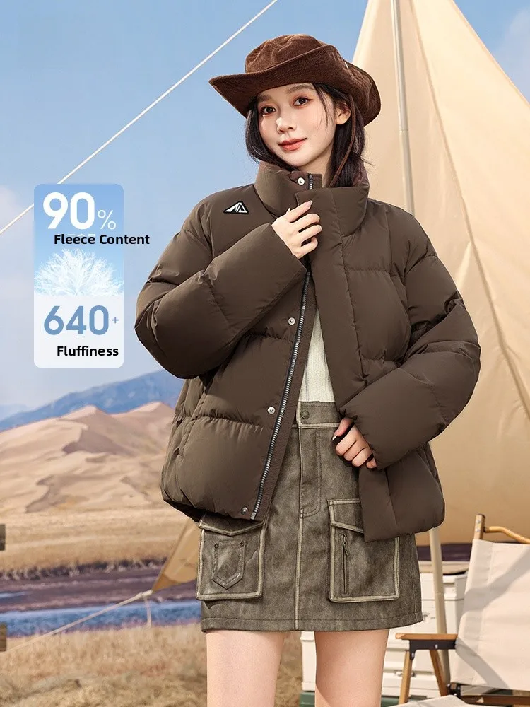 

Faionable ort Puffer Jaet Women's Stand Collar down Coat Sweet Sle Polyester Fiber Du down Filling 2024 Winter Coll...