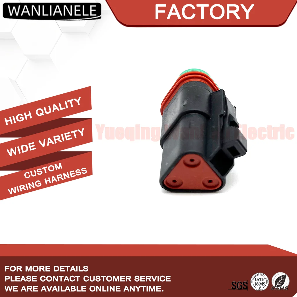 50 Sets DT06-3S-E004 3 Pin Female Connector Plug IP68 Waterproof 13A DT Series Automotive Harness Black