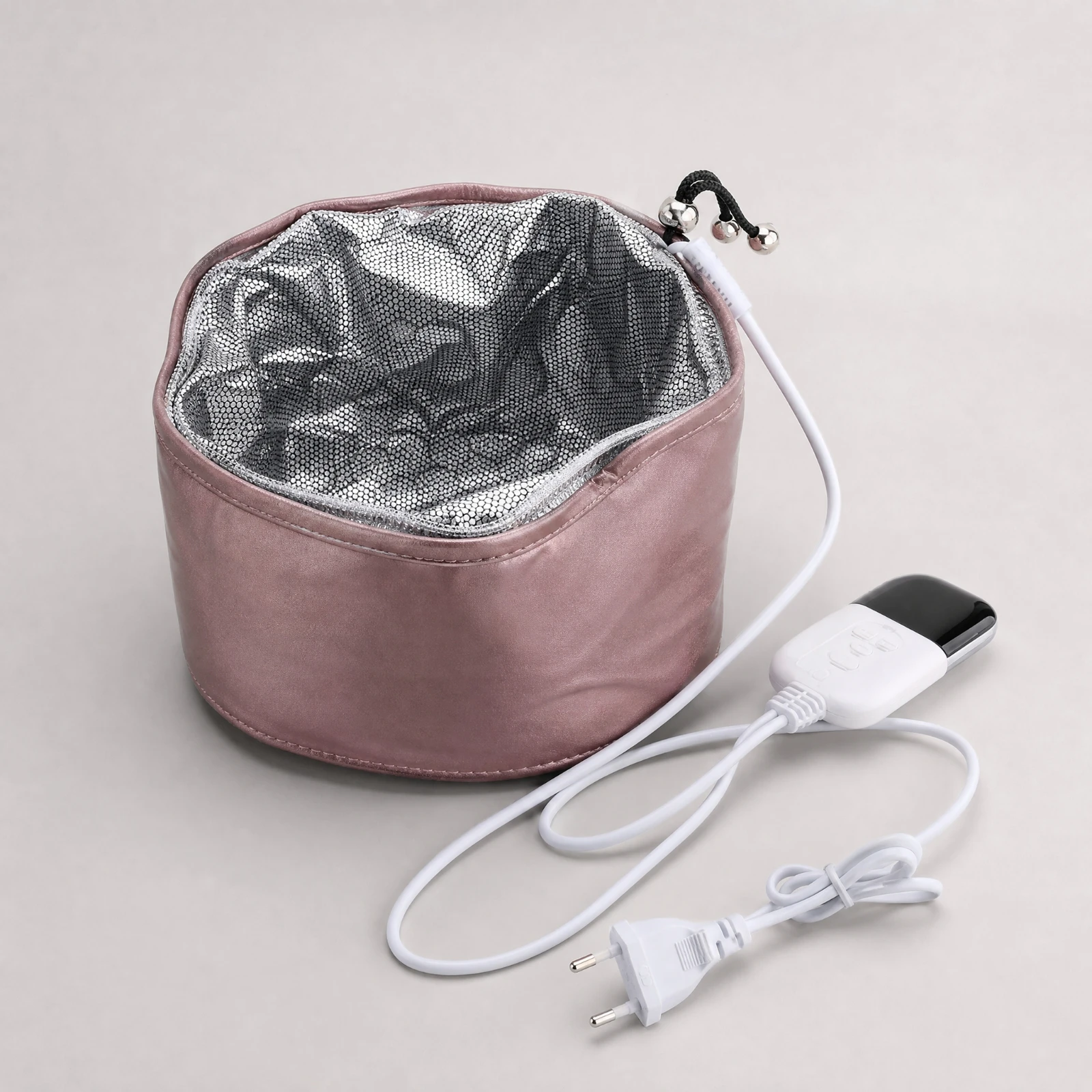 Heated Hair Treatment Cap Temperature Control Heated Conditioning Cap with Drawstring Timer Settings Flame-Resistant