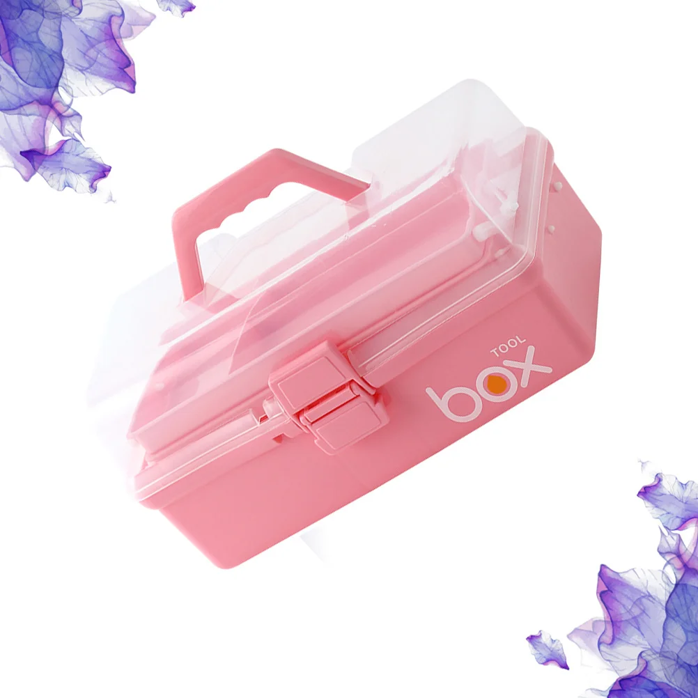 صندوق طبي للطوارئ متعدد الطبقات محمول باللون الوردي مقاس S حقيبة تخزين طبية خفيفة الوزن ومتينة للمنزل والمكتب في الهواء الطلق #6