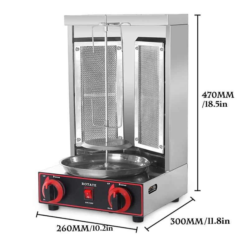 آلة شواية الشاورما آلة اللاحم الغاز دونر كباب عمودي التلقائي الدورية شواء شواء التدفئة السريعة