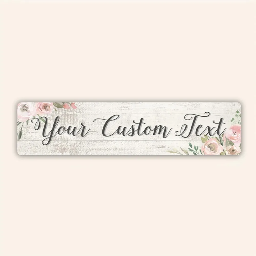 Maßgefertigte 2D Aluminium-Wandtafel 4x16 Zoll, Personalisierter Text für Gartenkunst, Nur Heimdekoration
